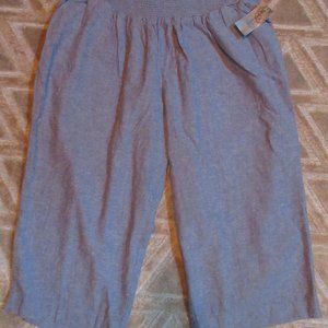 Catherines Cotton Linen Capris  Size 3X